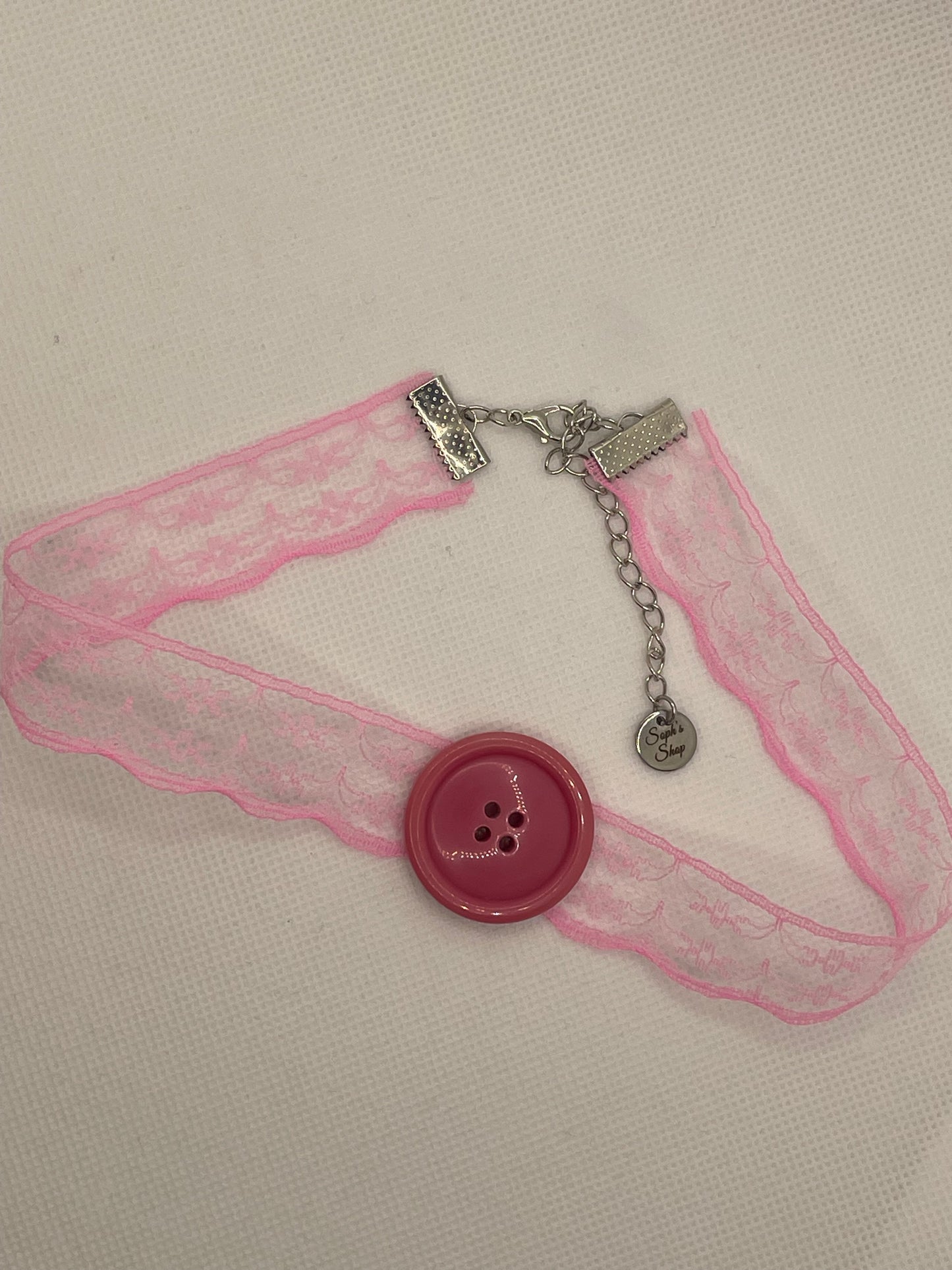 Pink Button Choker