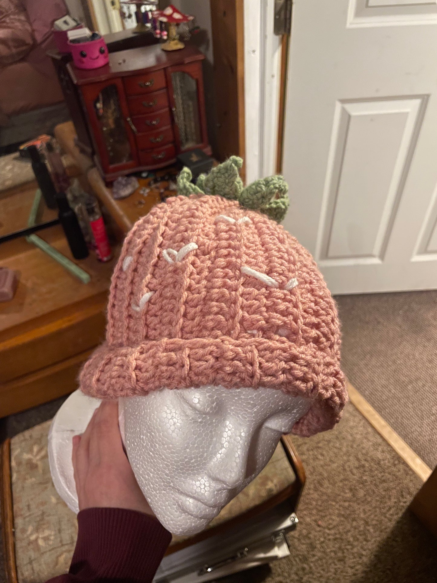 Pink Strawberry Beanie