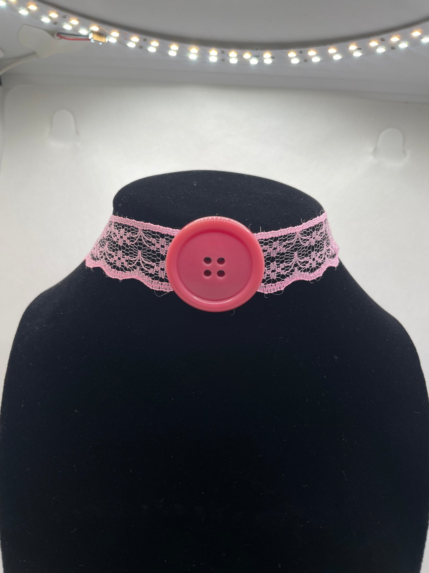 Pink Button Choker
