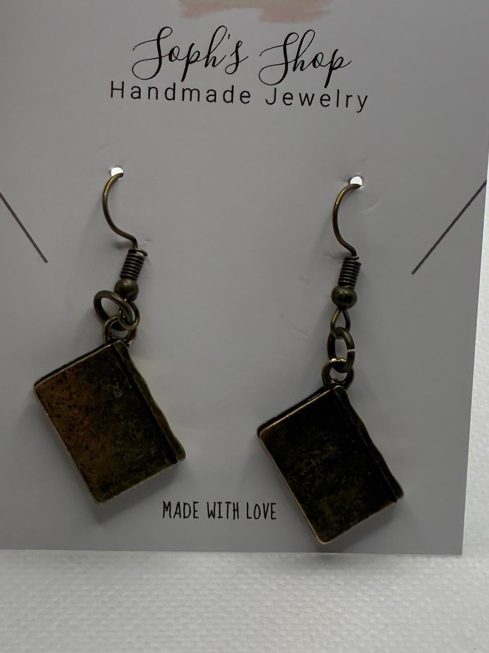 Alice in Wonderland book earrings