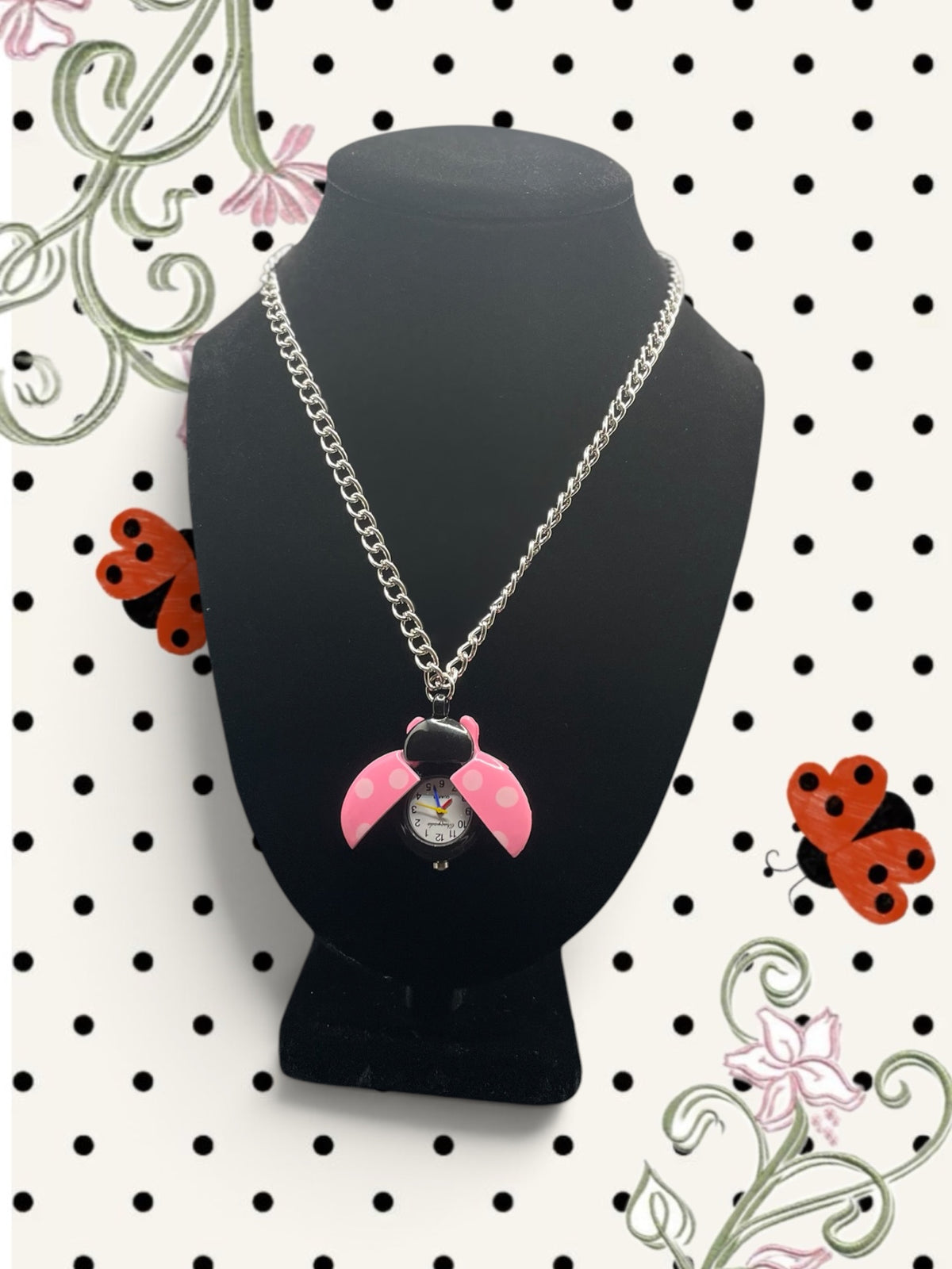 Pink Lady Watch Necklace