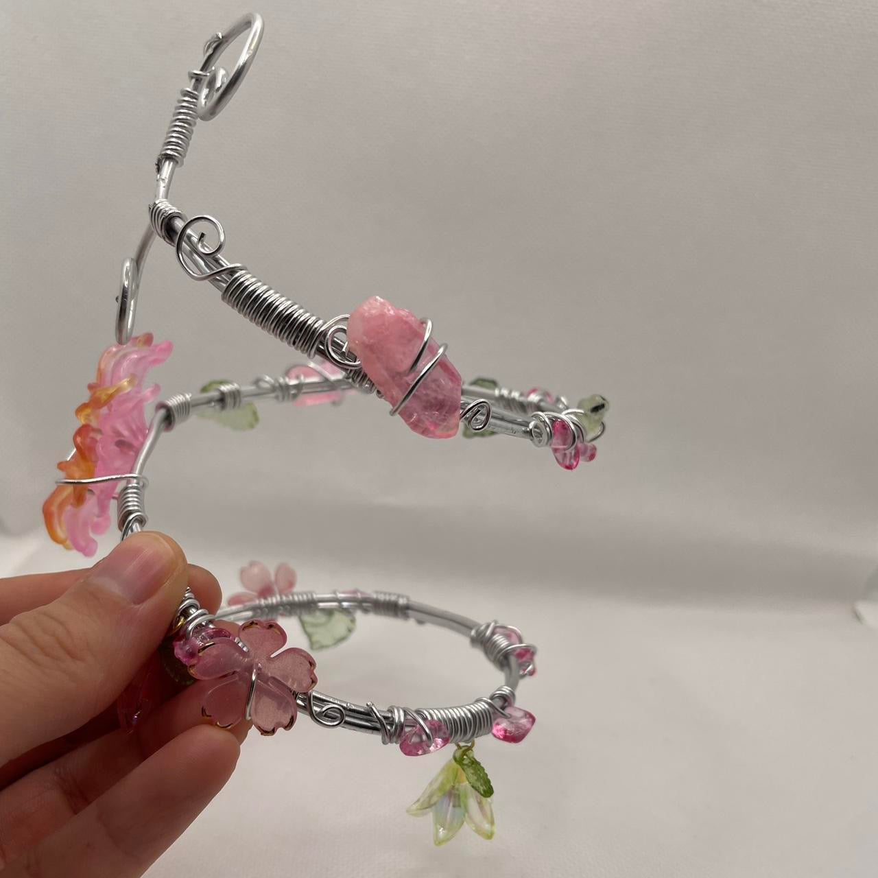 Pink and orange flower cuff