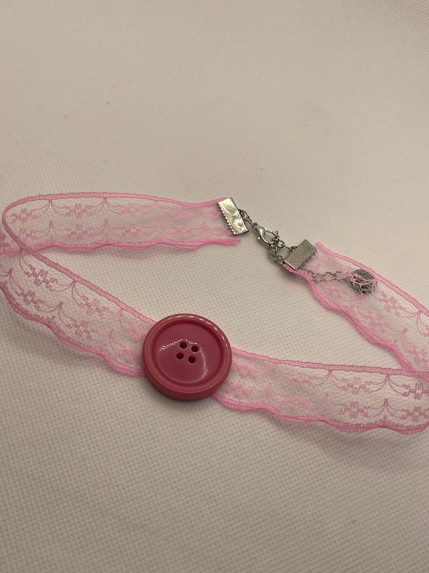 Pink Button Choker