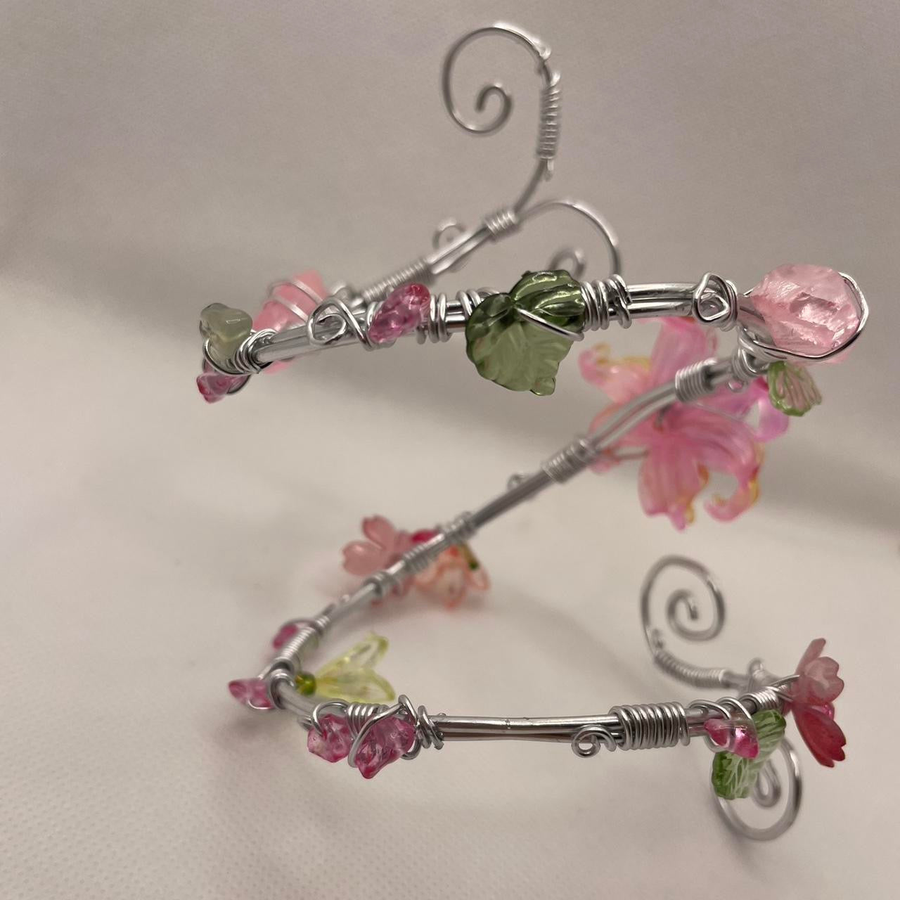 Pink and orange flower cuff