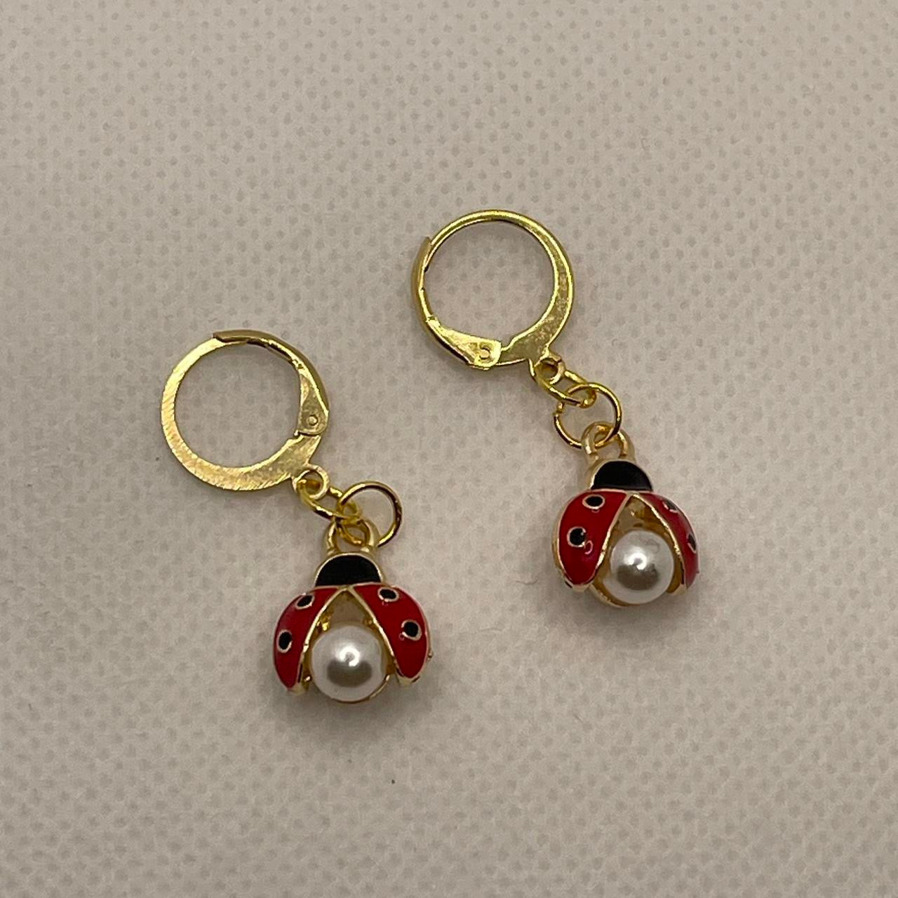 Ladybug Hoop Earrings