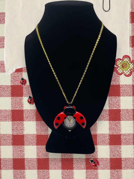 Ladybug Watch Necklace