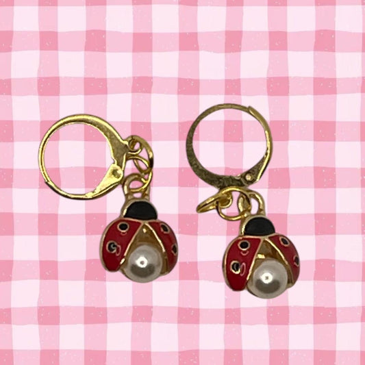 Ladybug Hoop Earrings