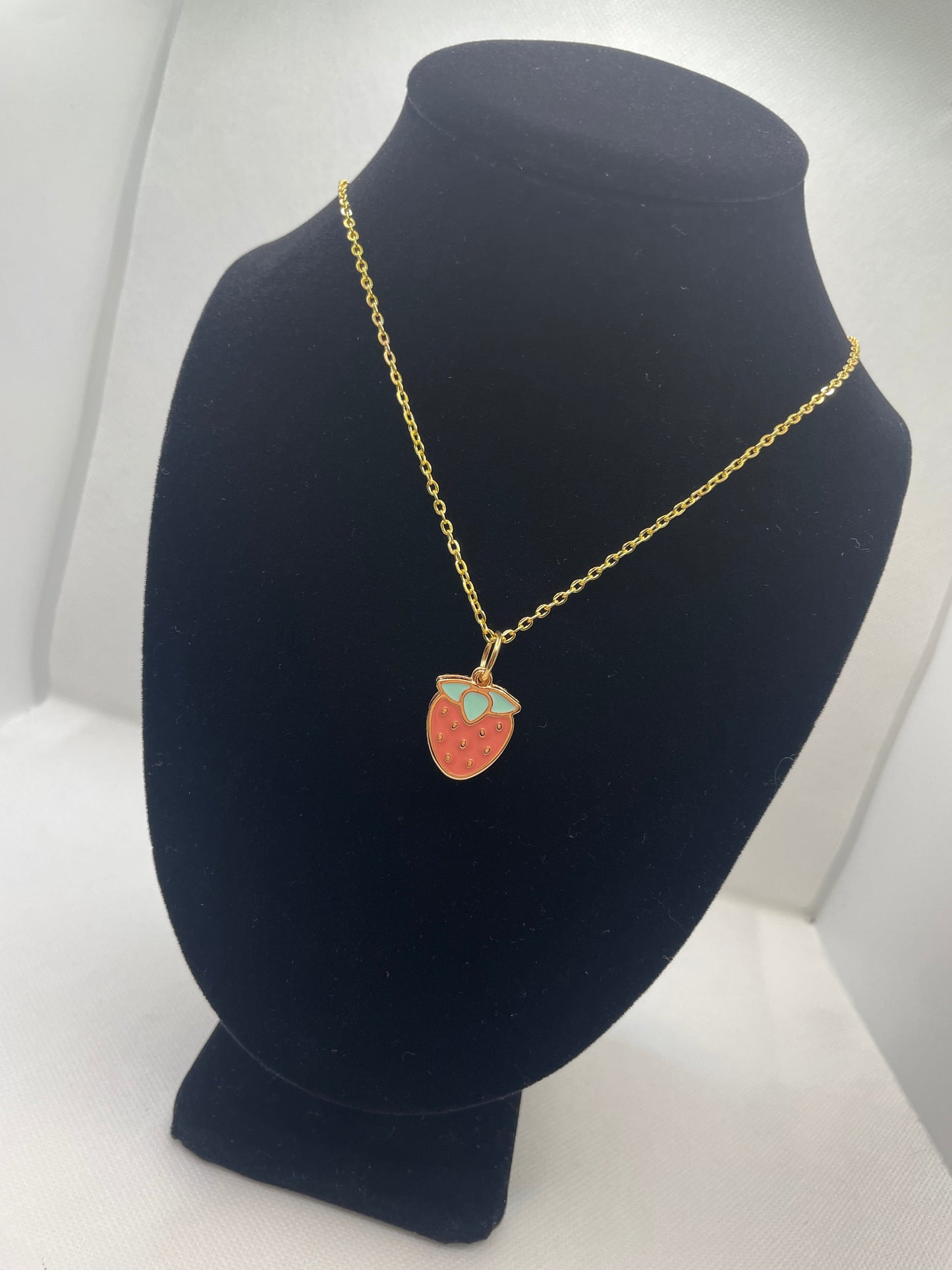 Gold Plated Strawberry Necklace