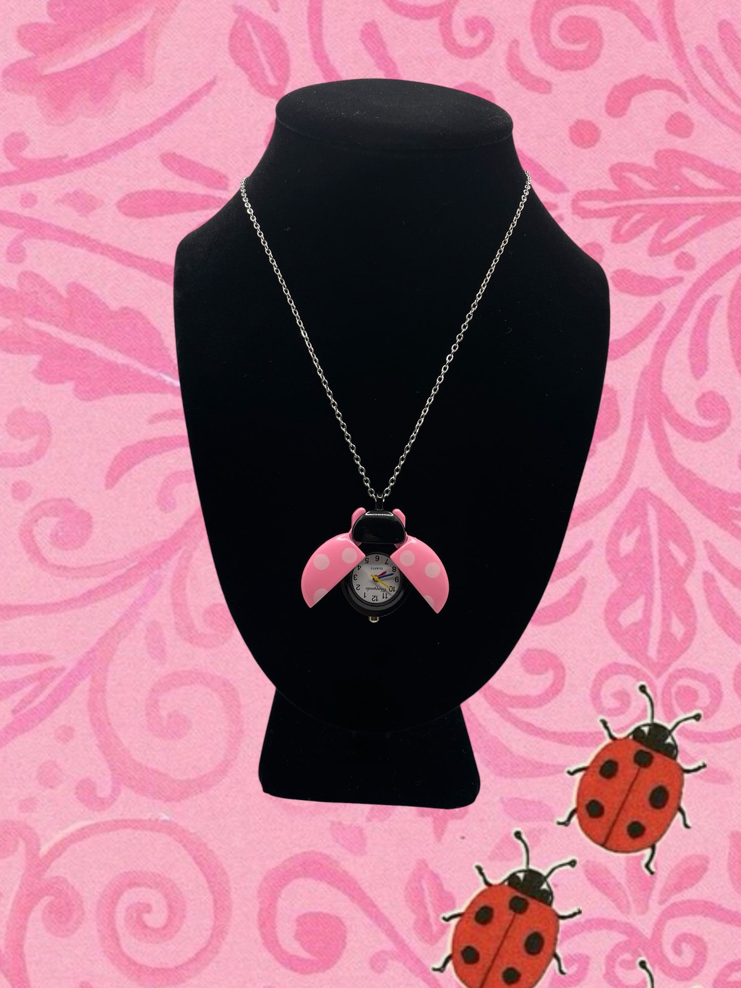 Pink Lady Watch Necklace