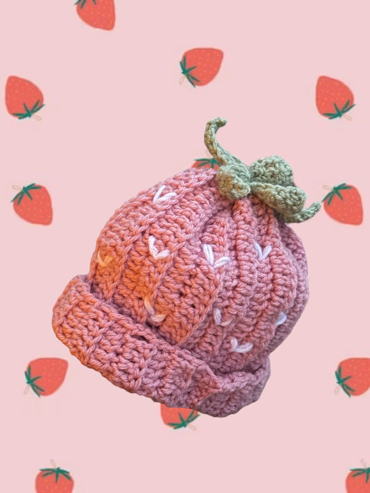 Pink Strawberry Beanie