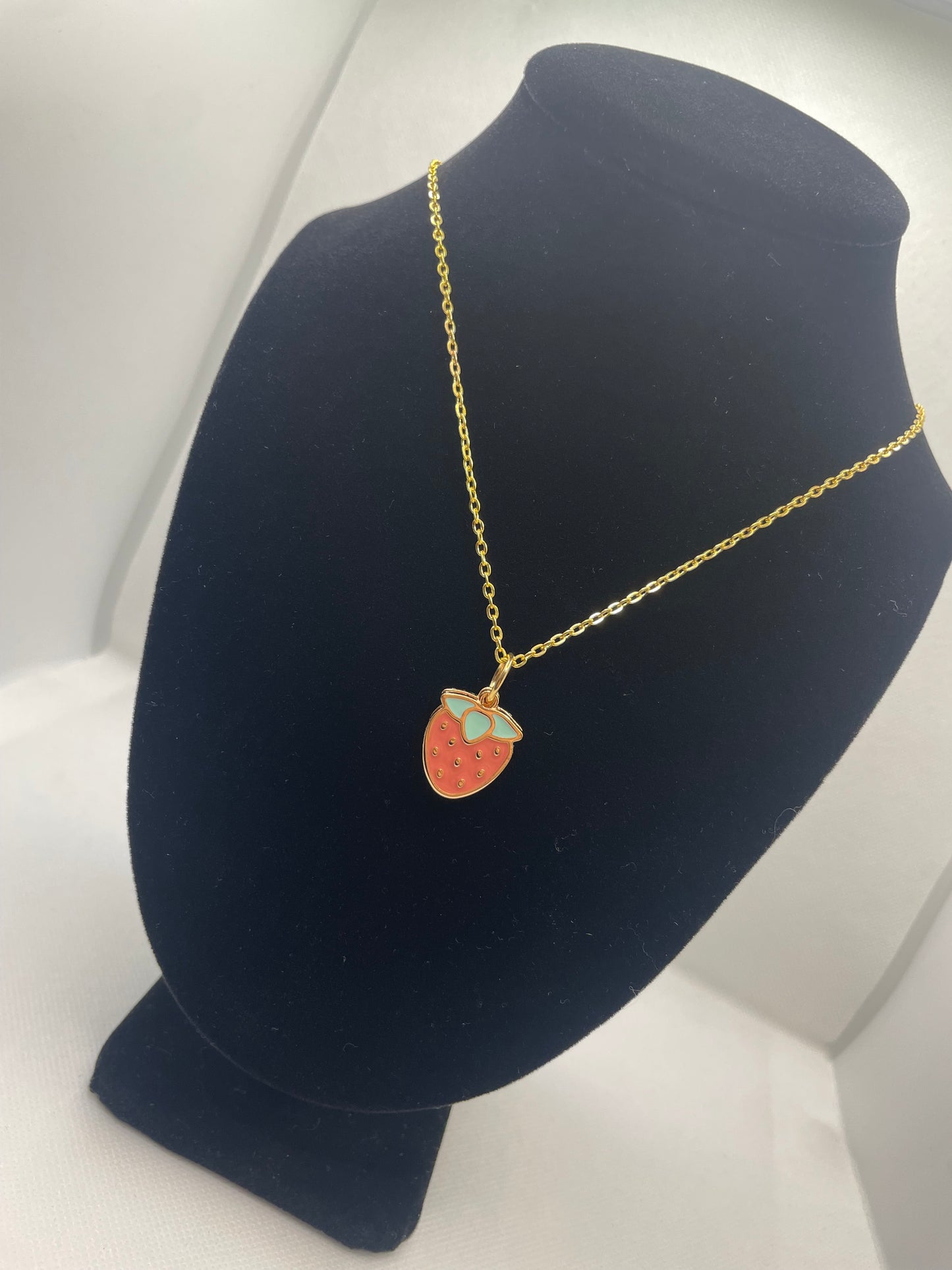 Gold Plated Strawberry Necklace