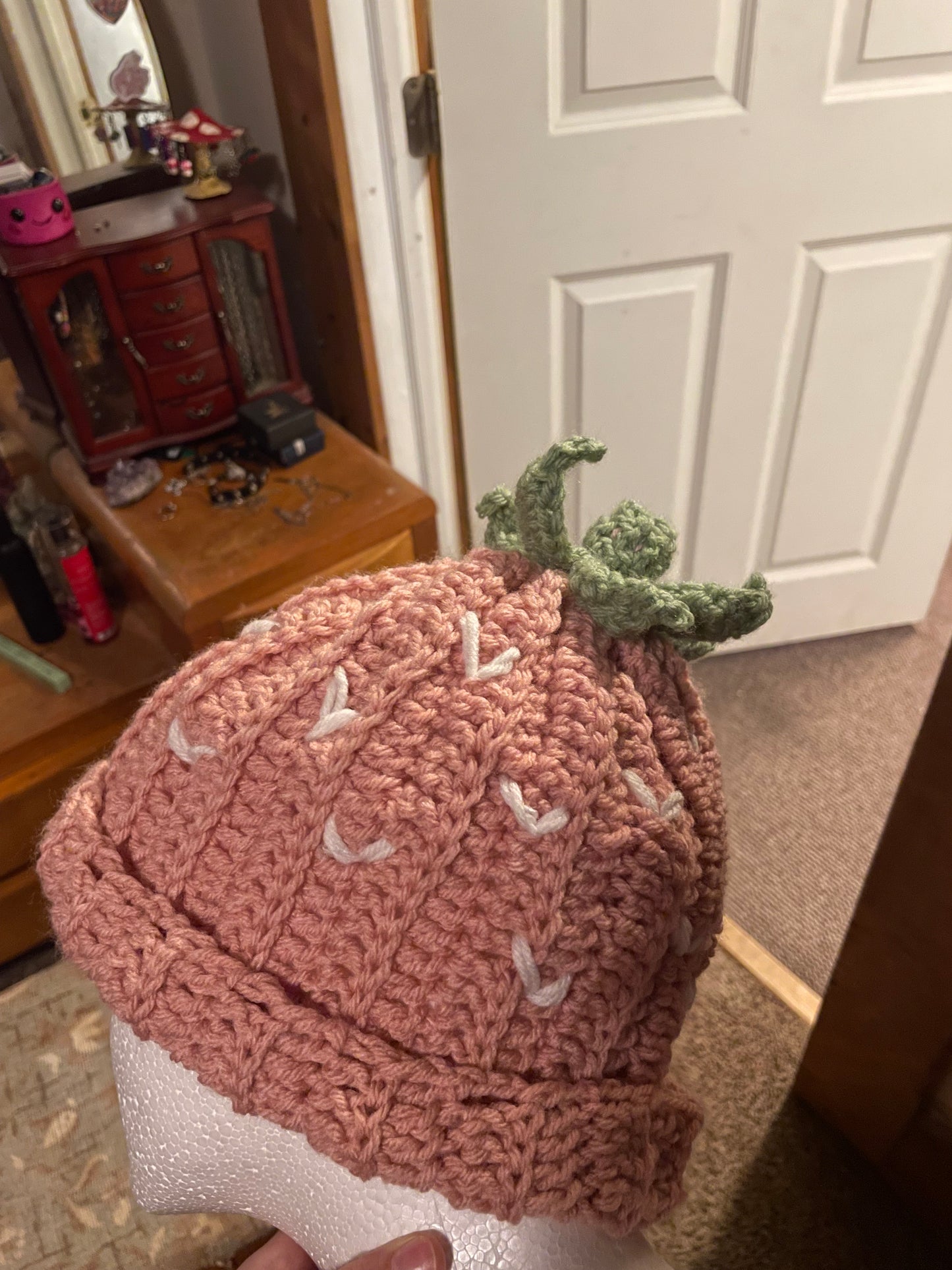 Pink Strawberry Beanie