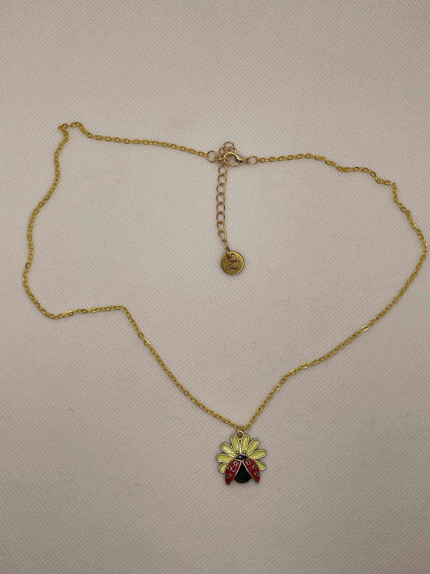 Flower Ladybug Necklace