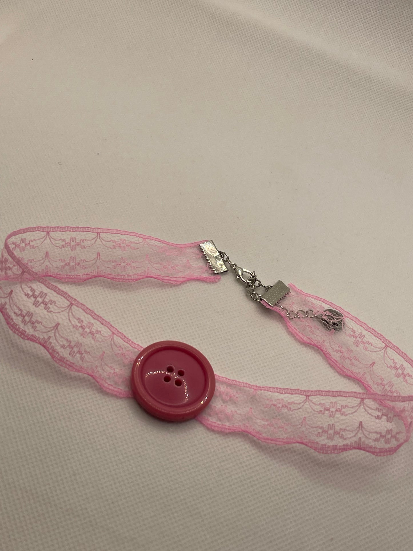 Pink Button Choker
