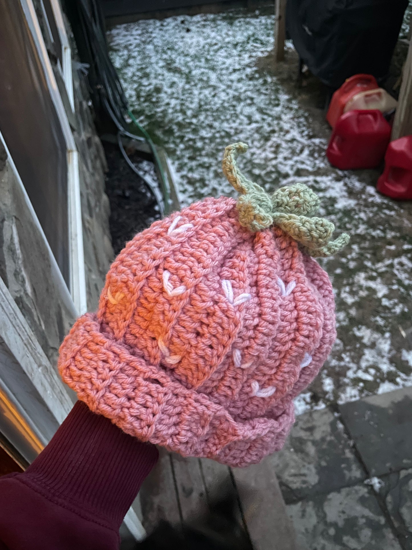 Pink Strawberry Beanie