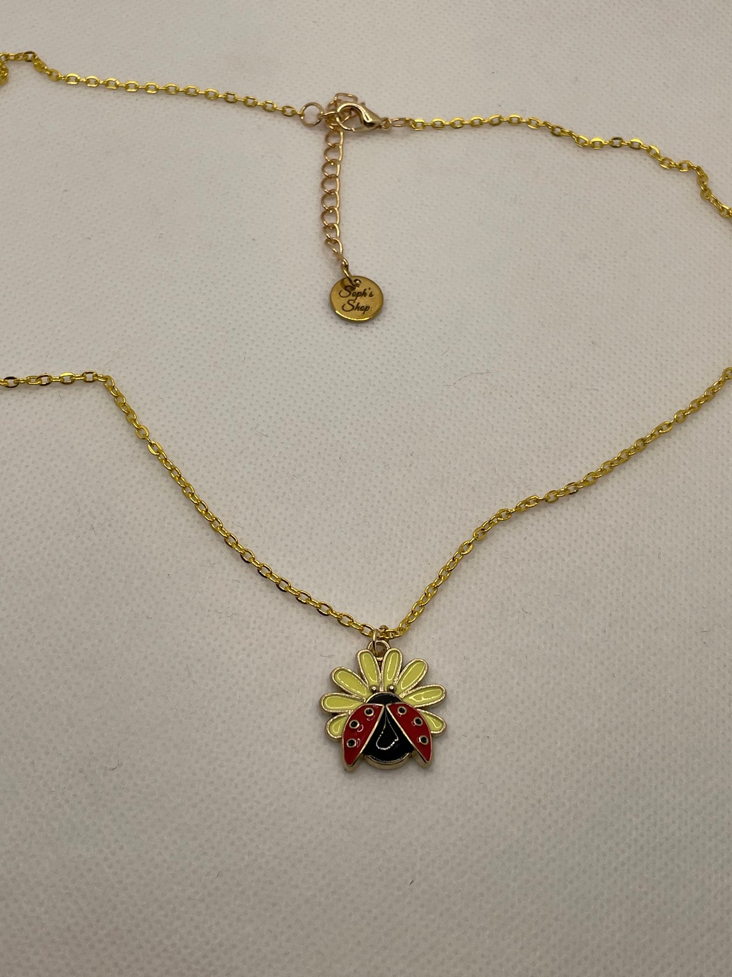 Flower Ladybug Necklace
