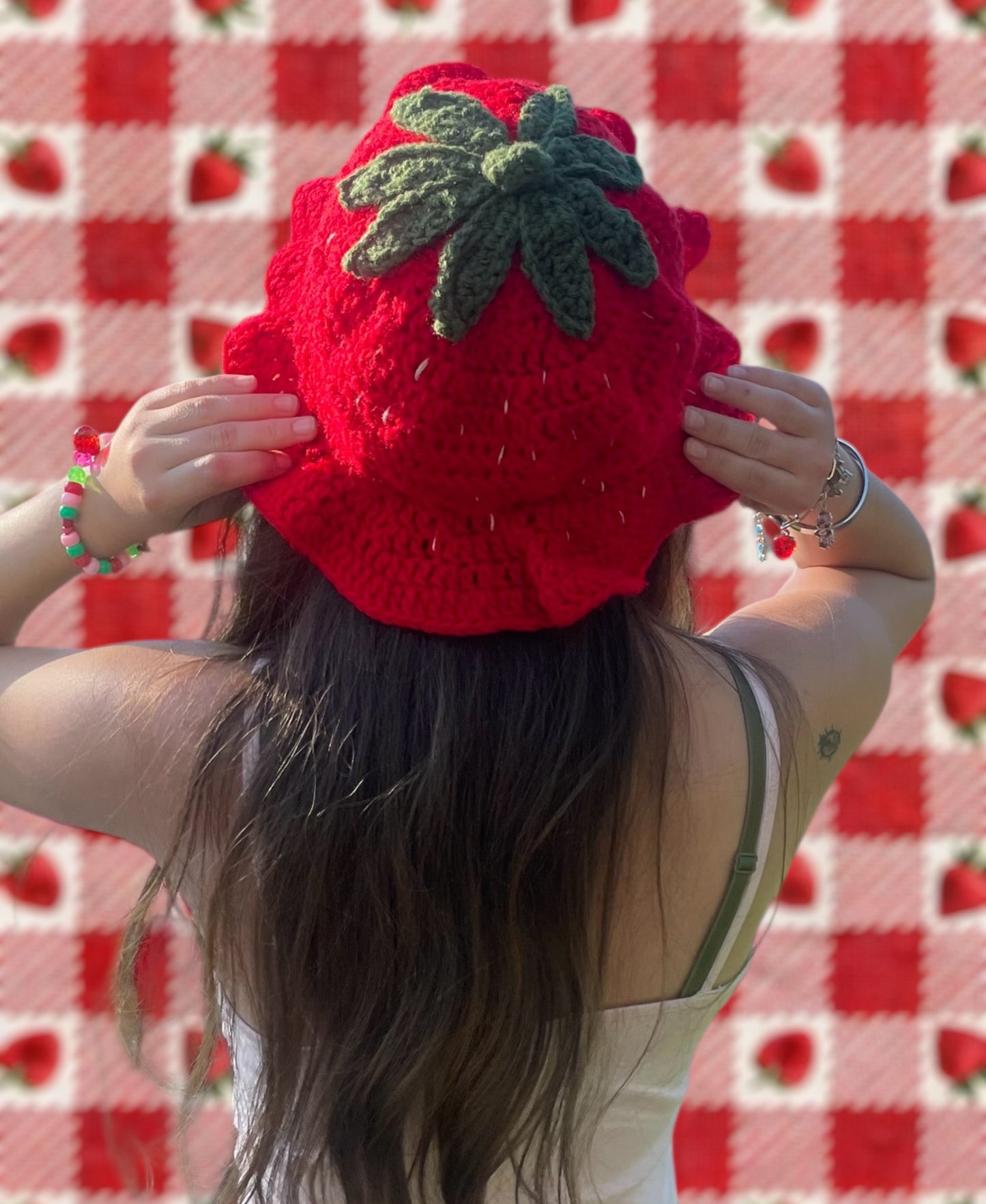 Strawberry bucket hat