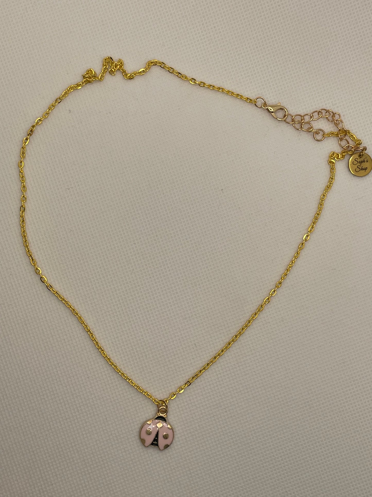 Pink Ladybug Necklace